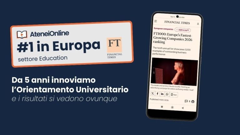 AteneiOnline nella classifica del Financial Times: #1 in Europa nel settore Education