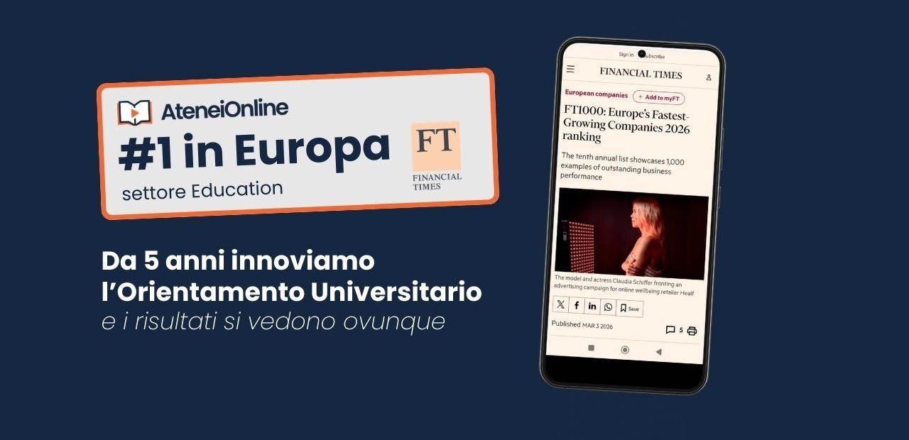 AteneiOnline nella classifica del Financial Times: #1 in Europa nel settore Education